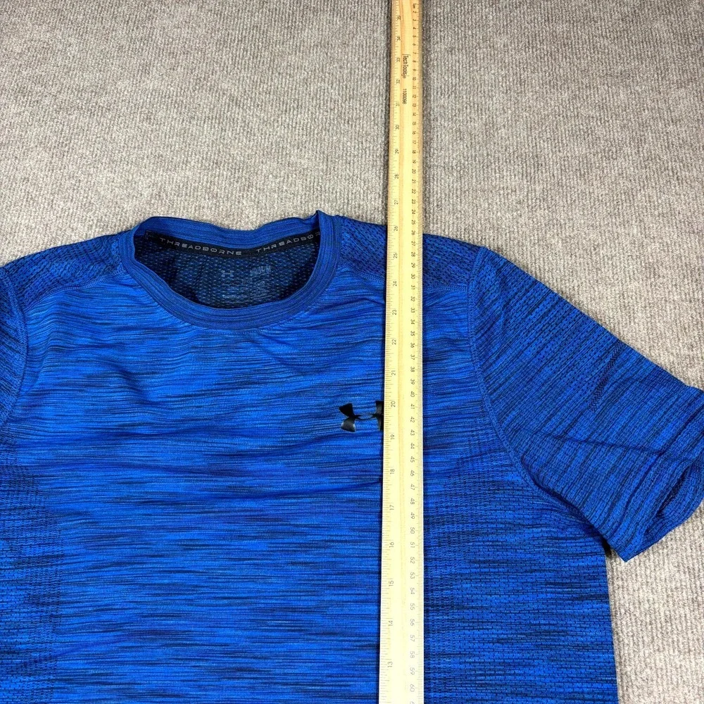Under Armour Vanish Seamless Novelty T-Shirt Men Medium Blue Space Dye Crew Neck